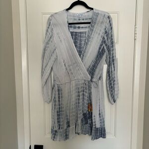 Blue Island Tie-Dye Mini Dress